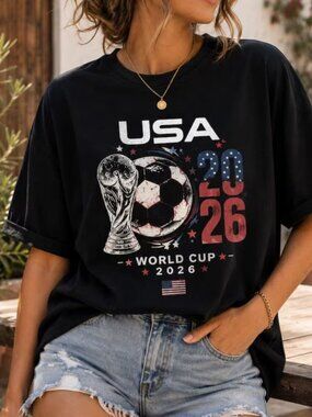 USA Soccer World Cup 2026 Tee Vintage Patriotic Graphic Z T Shirt  91